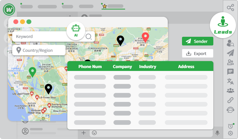 WADesk Lead Mining Tool Interface