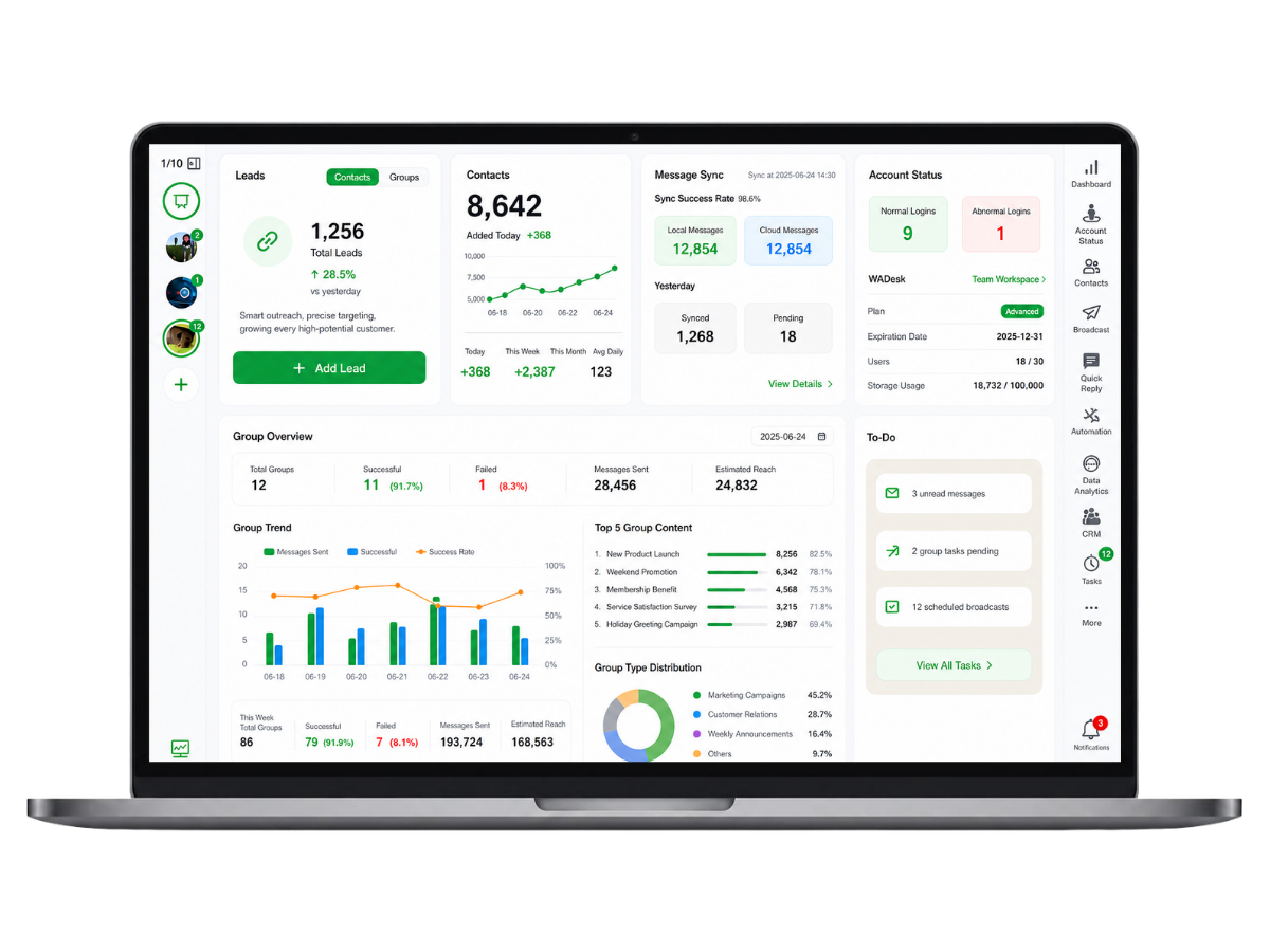 WhatsApp CRM Interface