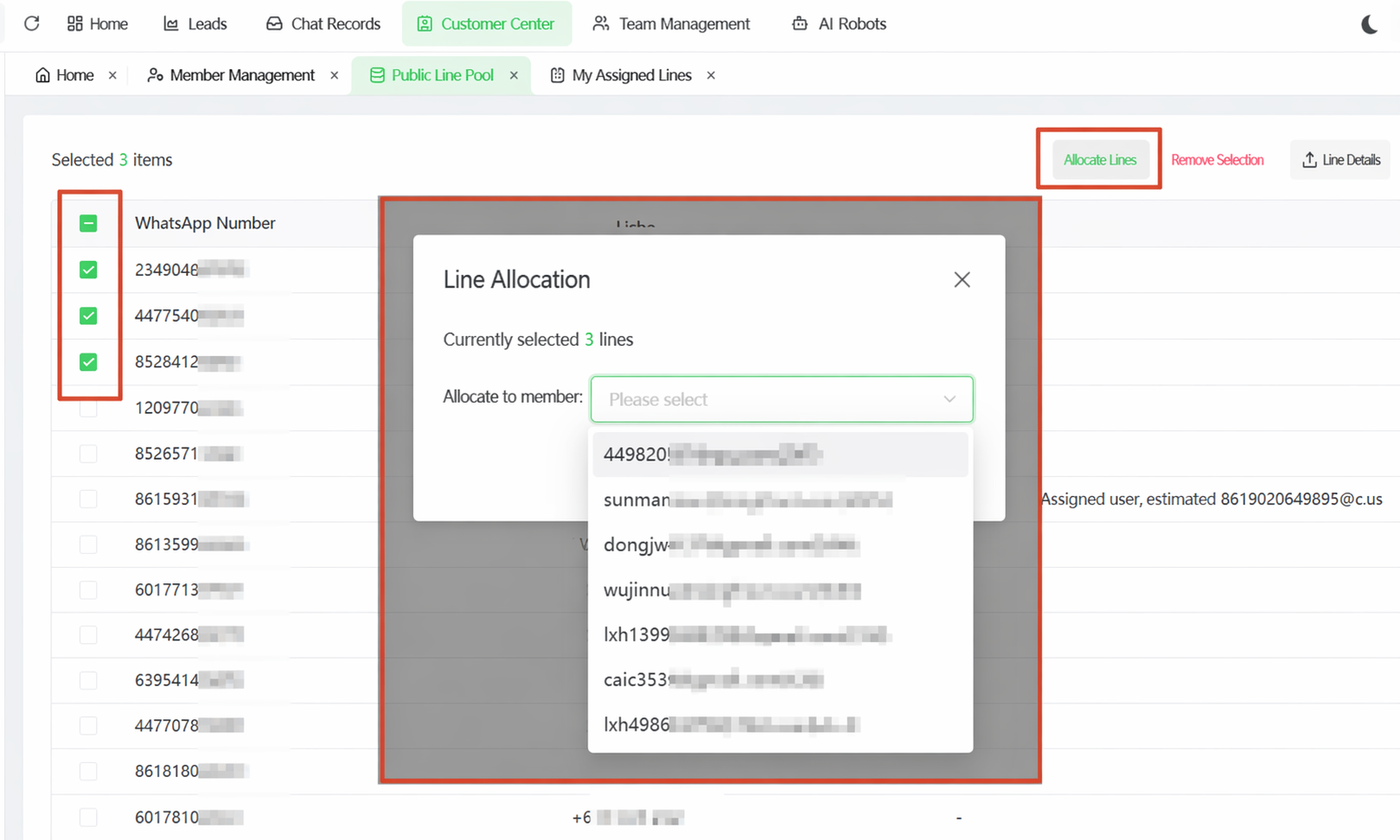Assign WhatsApp leads to sales representatives in WADesk