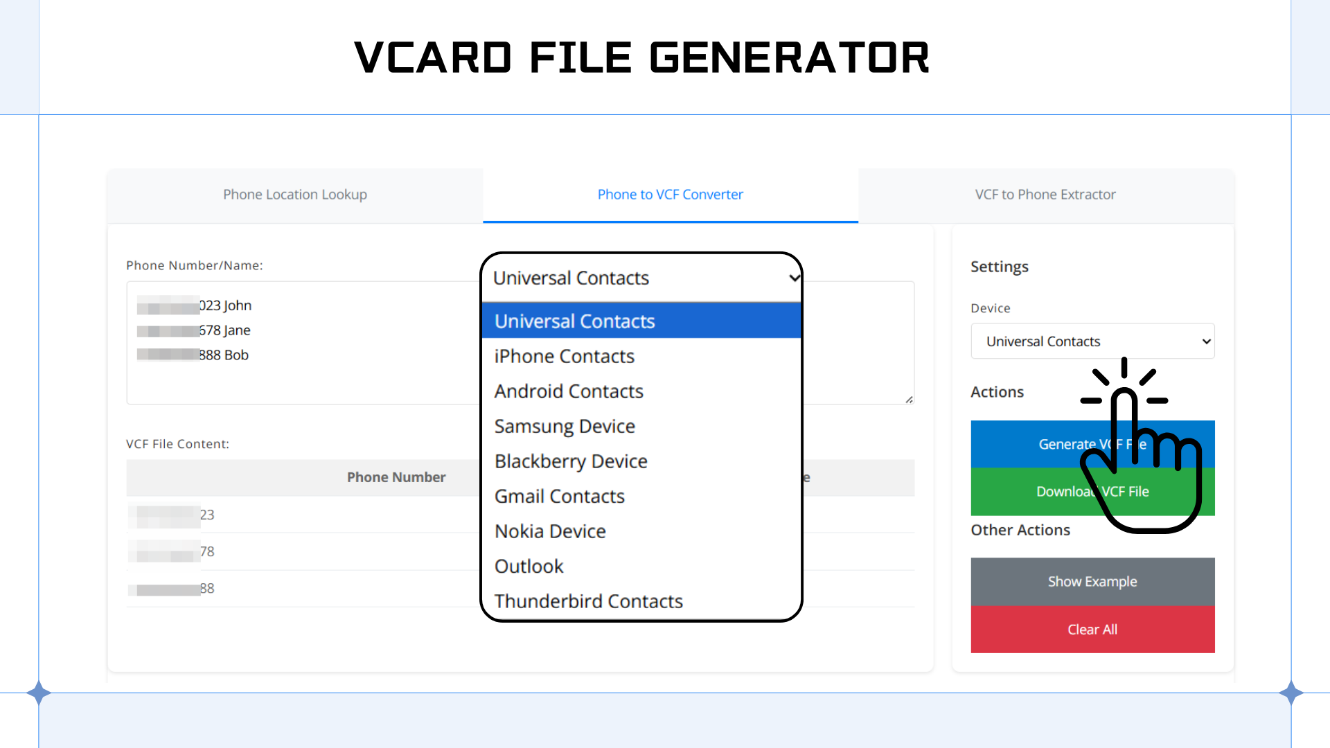 批量 vCard 生成器