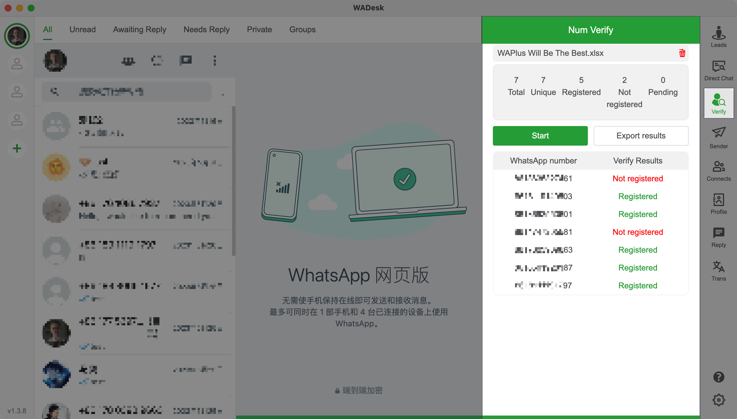 WADesk-Number Verification